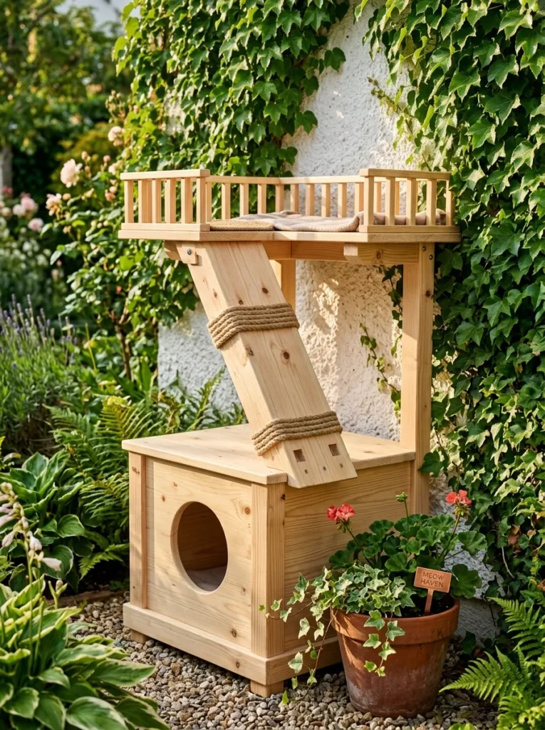 Wooden Cat House Designs
